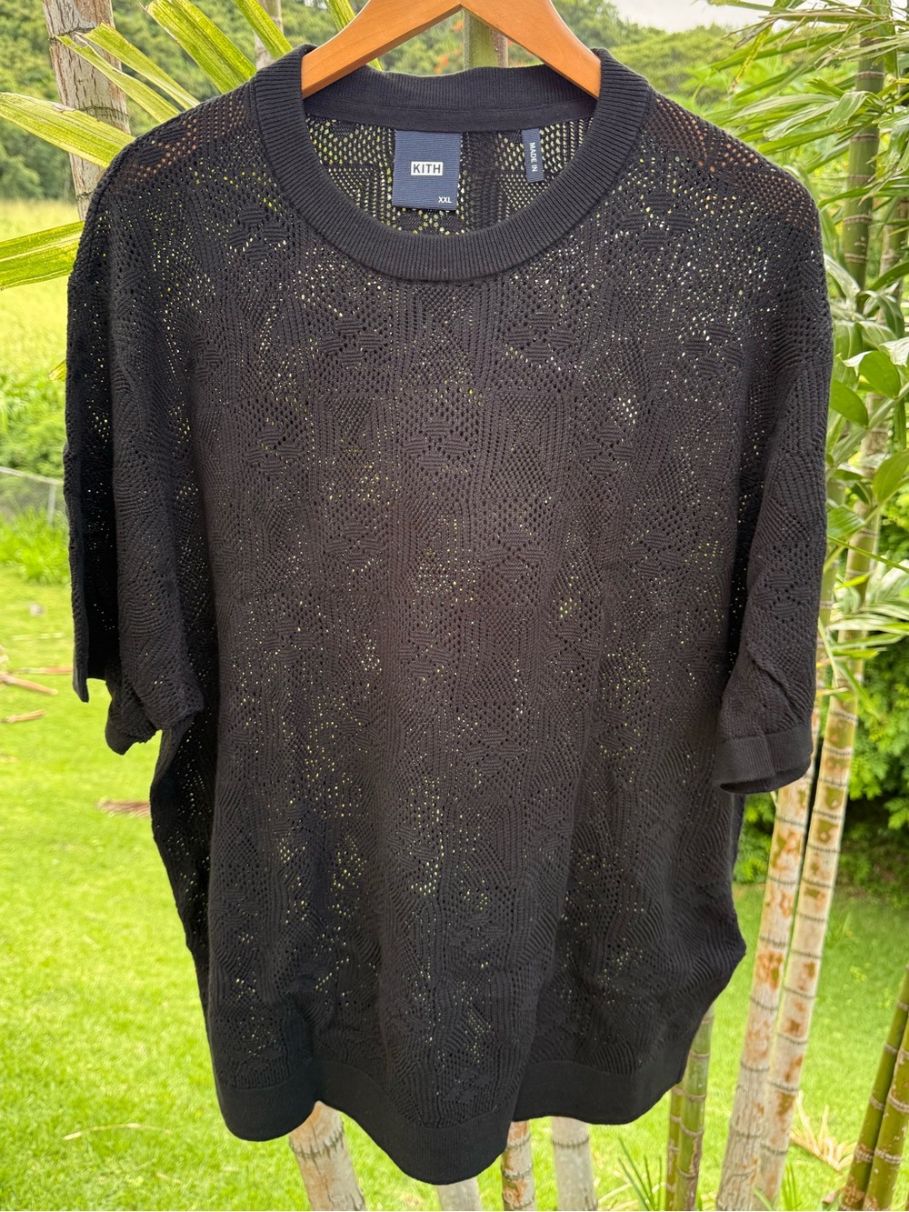 Kith Men's Black Knit Short-Sleeve Shirt